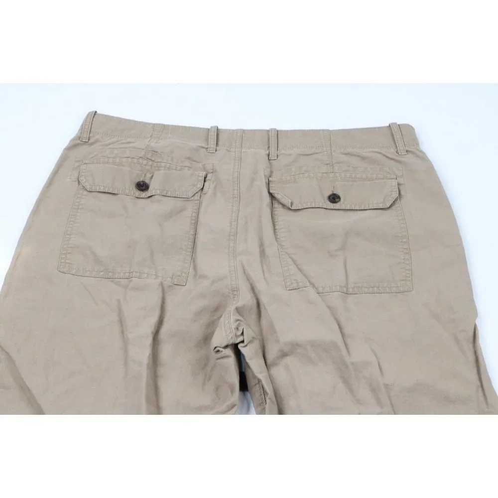 Vintage Banana Republic Mens 36x34 Faded Linen Blend Wide Leg Pants Khaki Brown